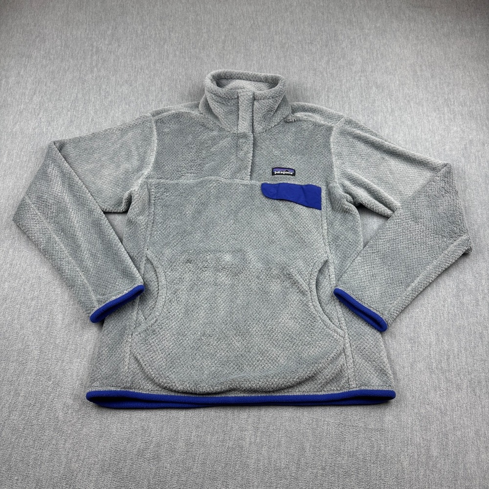 Patagonia Pullover Women Medium Gray Fleece Re-Tool Snap-T Polartec Hiking 25442